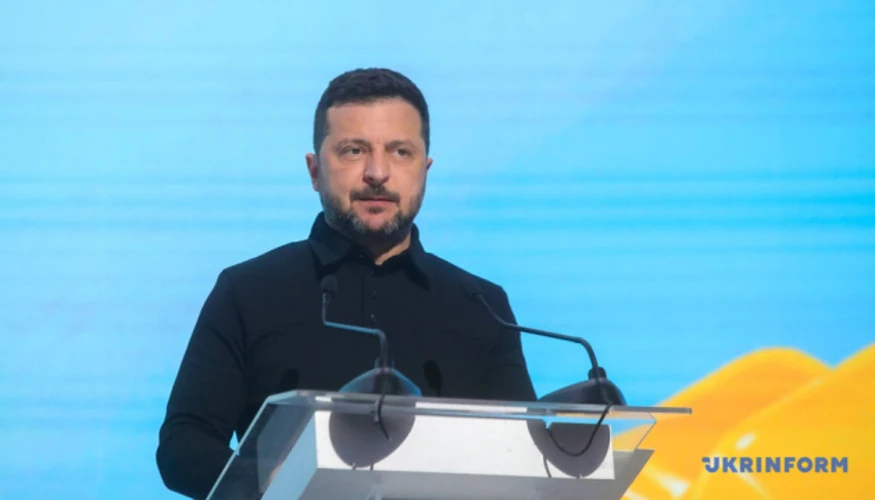 Володимир Зеленський під час Українського молодіжного форуму