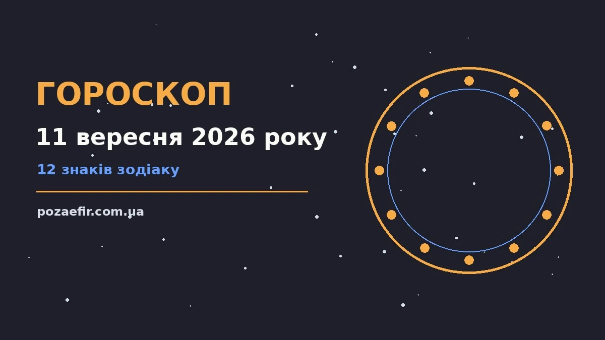 Гороскоп на 11 вересня 2026 року: головні підказки дня про шанси та застереження
