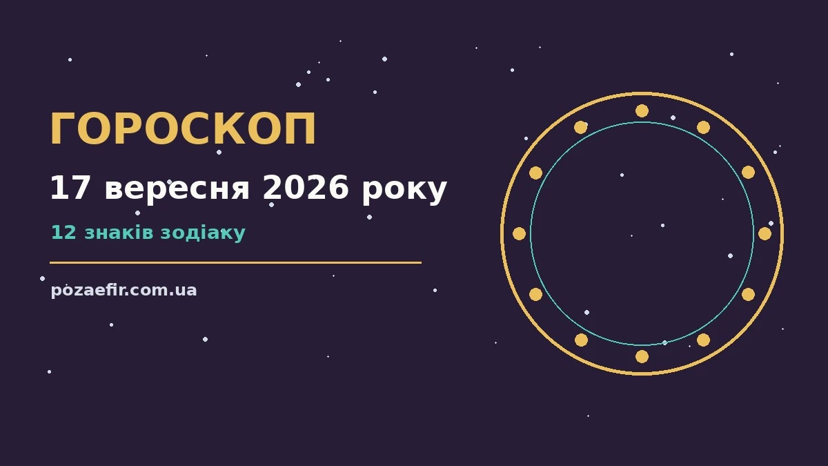 Гороскоп на 17 вересня 2026 року: головні підказки дня про шанси та застереження