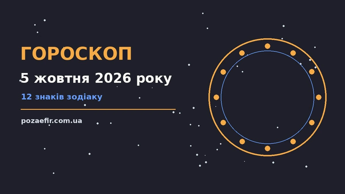 Гороскоп на 5 жовтня 2026 року: головні підказки дня про шанси та застереження