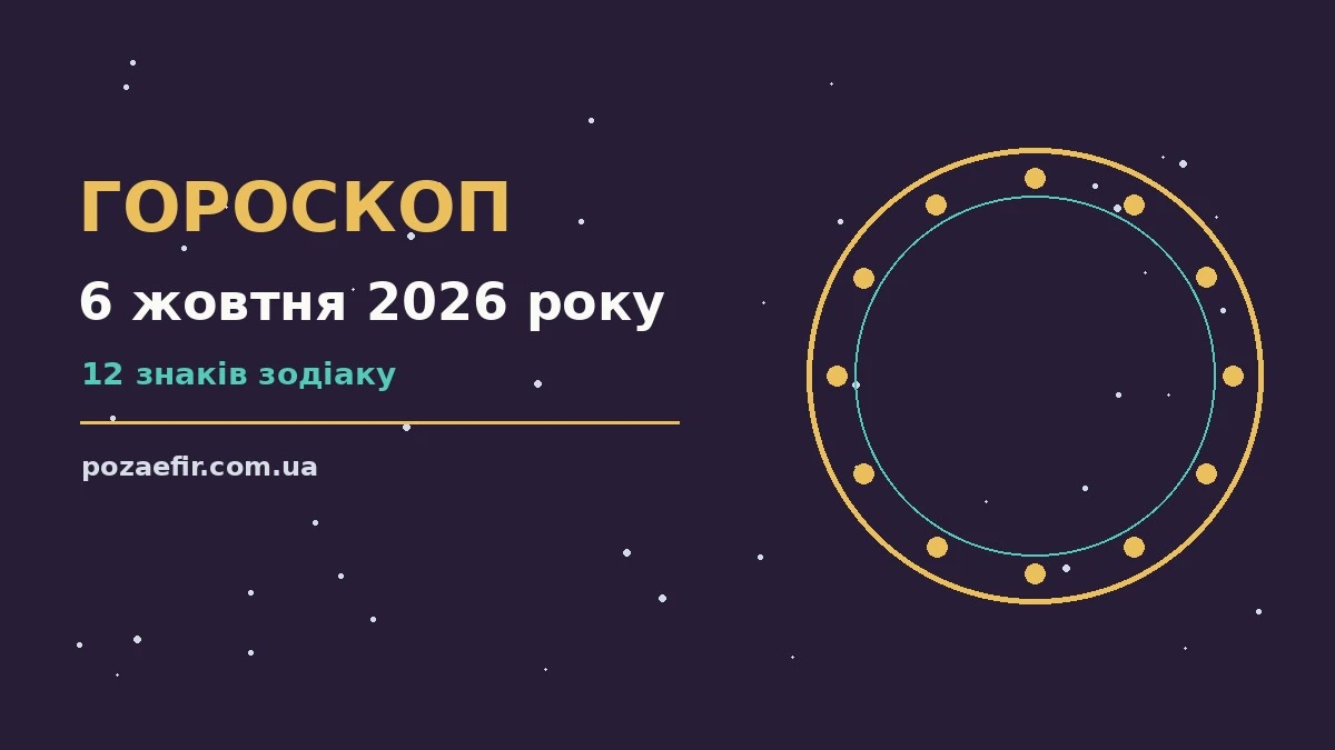 Гороскоп на 6 жовтня 2026 року: головні підказки дня про шанси та застереження